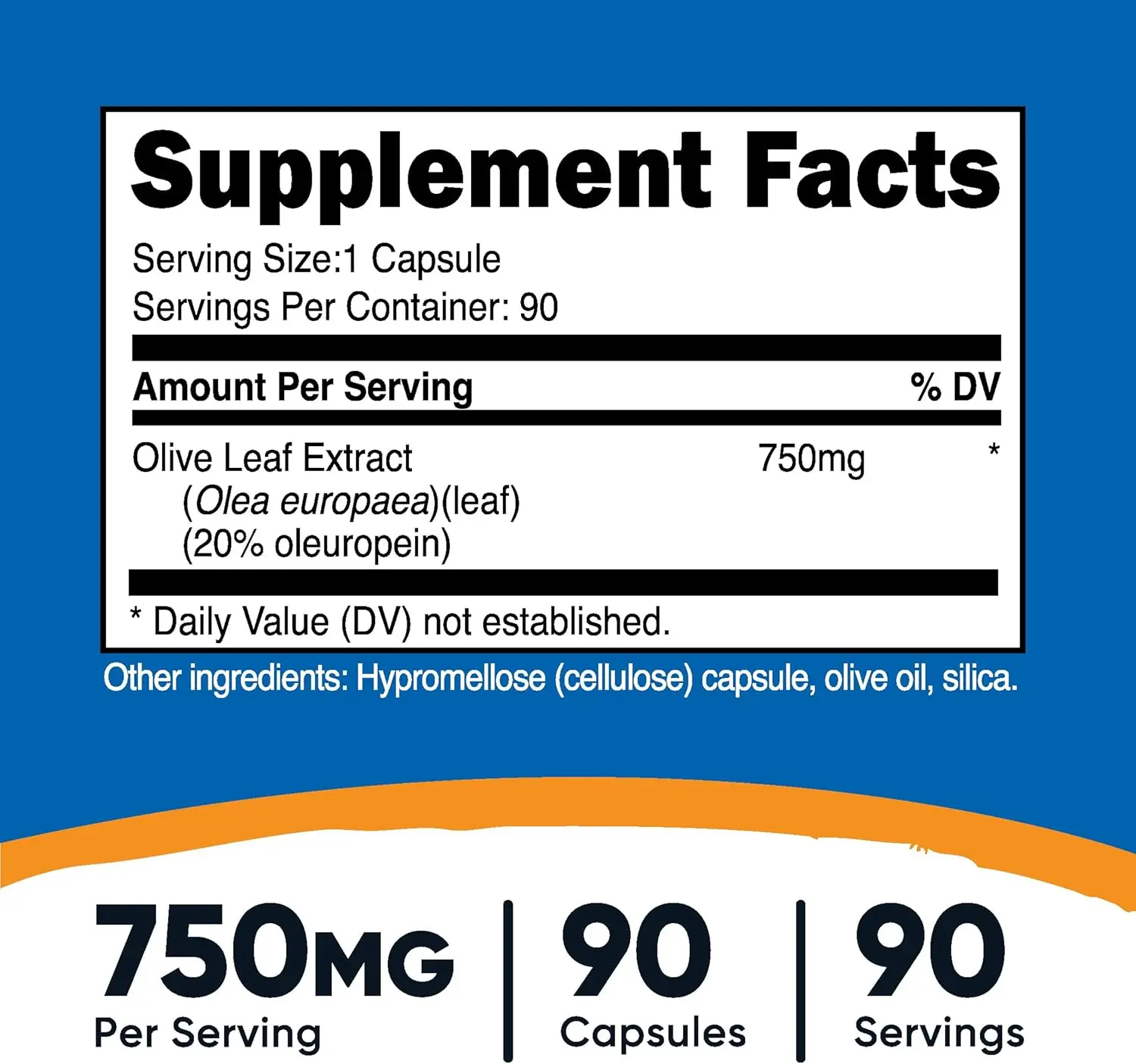 Nutricost Olive Leaf Extract 750 mg, Capsules